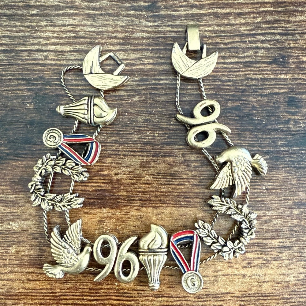 1996 Olympics Gold-tone Charm Bracelet